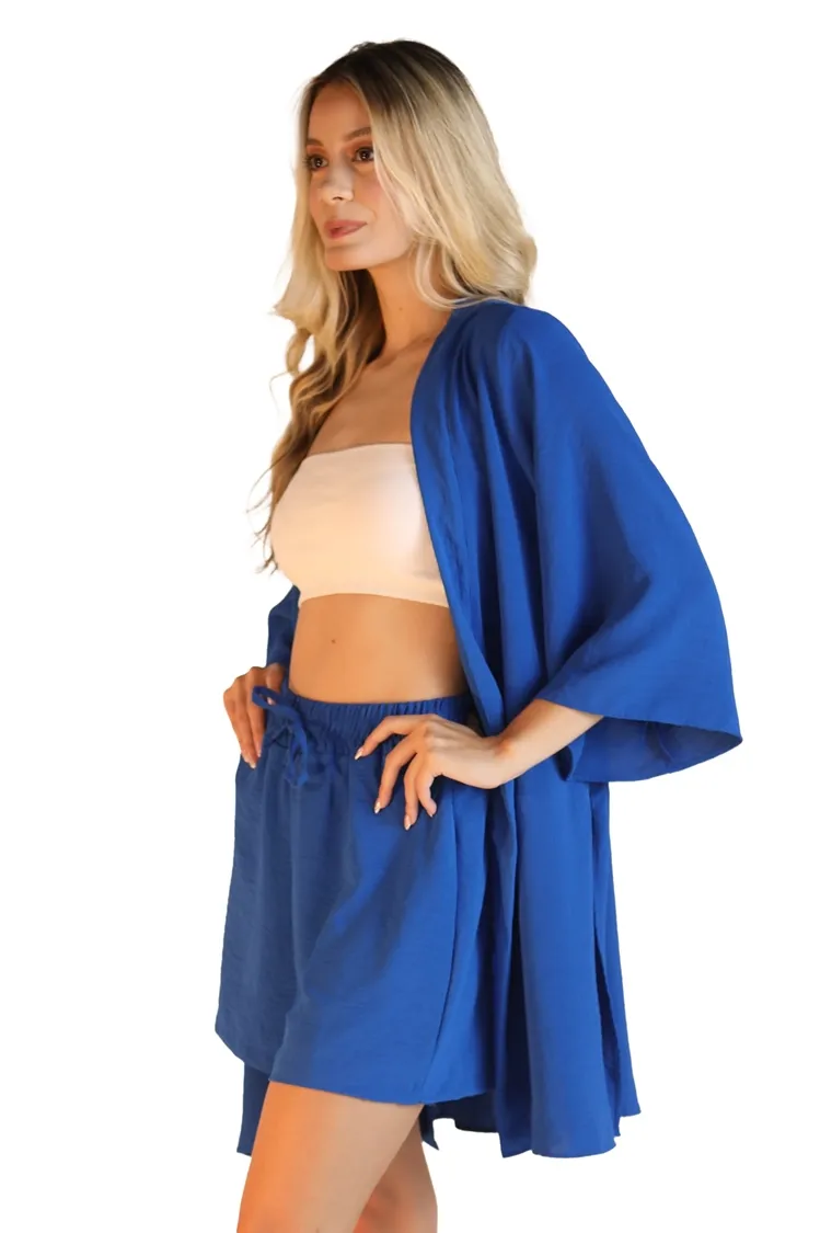 Conjunto Dwz Kimono Com Short Liso - Conjunto Dwz Kimono Com Short