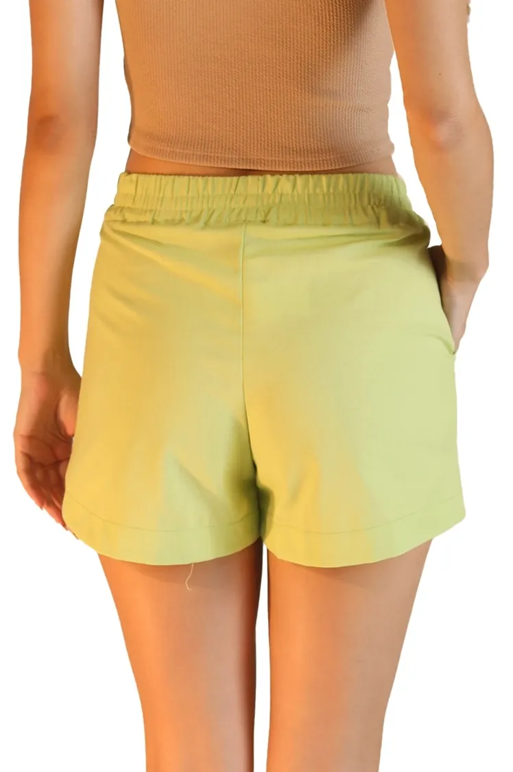 Short Dwz Linho Curto com Cos Elastico - Short Dwz Linho Curto com