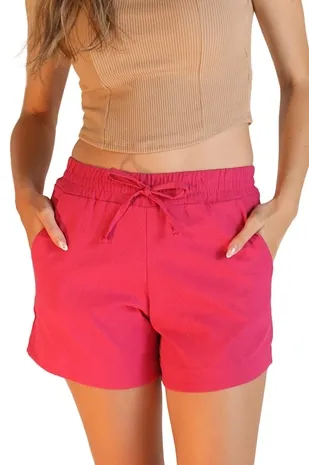Short Dwz Linho Curto com Cos Elastico