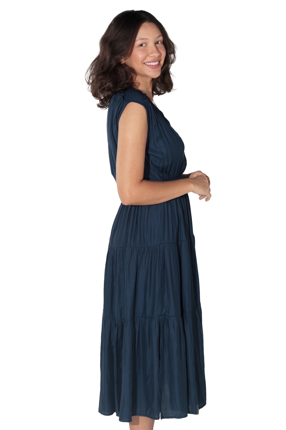 Kit 2 Vestidos Três Marias Casual Mídi Liso Feminino Elegante Moda