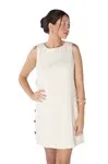Vestido Dwz Linho Com Botoes Lateral Liso