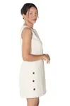 Vestido Dwz Linho Com Botoes Lateral Liso