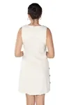 Vestido Dwz Linho Com Botoes Lateral Liso