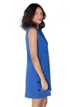 Vestido Dwz Linho Com Botoes Lateral Liso
