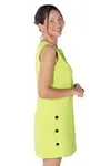 Vestido Dwz Linho Com Botoes Lateral Liso