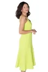 Vestido Dwz Linho Transpassado Com Babado