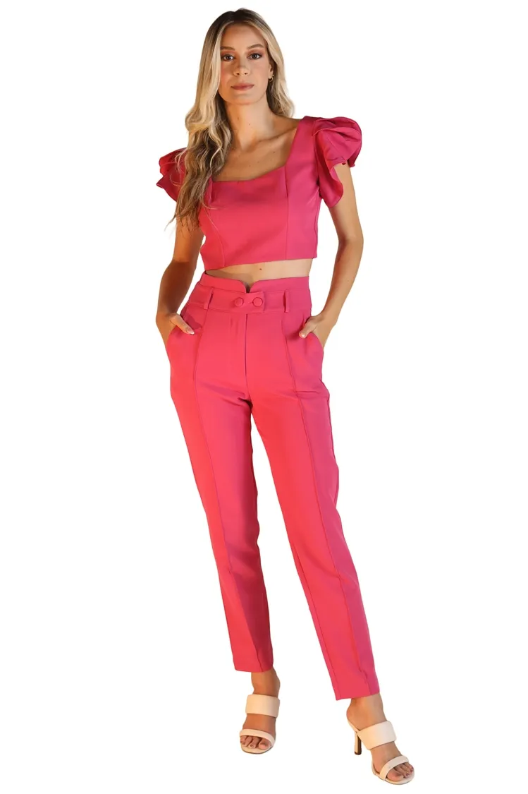 Conjunto Dwz Alfaiataria Cropped e Calca