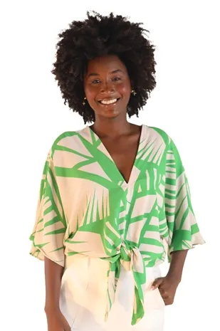 Blusa Dwz Amarracao Frente Estampada