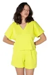 Blusa Dwz Gola V Manga Curta Lisa