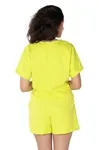 Blusa Dwz Gola V Manga Curta Lisa