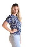 Blusa Dwz Manga Curta Estampada