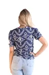 Blusa Dwz Manga Curta Estampada