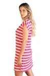 Vestido Dwz Listrado Curto De Malha
