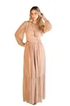 Vestido Dwz Longo Liso De Tule Com Bojo