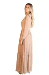 Vestido Dwz Longo Liso De Tule Com Bojo