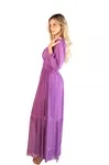 Vestido Dwz Longo Liso De Tule Com Bojo