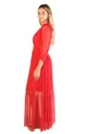 Vestido Dwz Longo Liso De Tule Com Bojo