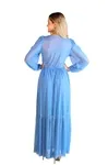 Vestido Dwz Longo Liso De Tule Com Bojo