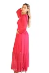 Vestido Dwz Longo Liso De Tule Com Bojo