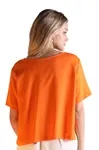 Blusa Dwz Manga Curta De Linho Com Bolso