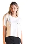 Blusa Dwz Manga Curta De Linho Com Bolso