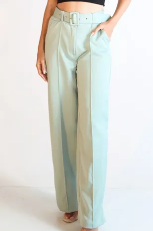 Calca Dwz Alfaiataria Com Cinto Pantalona
