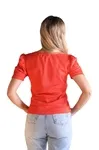 Blusa Dwz Canelada Manga Bufante Lisa