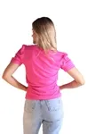 Blusa Dwz Canelada Manga Bufante Lisa