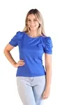 Blusa Dwz Canelada Manga Bufante Lisa