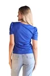 Blusa Dwz Canelada Manga Bufante Lisa