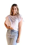 Blusa Dwz Laise Com No Frontal e Manga Babado