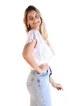 Blusa Dwz Laise Com No Frontal e Manga Babado