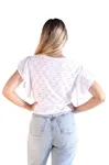 Blusa Dwz Laise Com No Frontal e Manga Babado