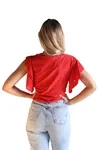 Blusa Dwz Laise Com No Frontal e Manga Babado