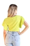 Blusa Dwz Laise Com No Frontal e Manga Babado