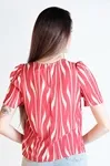 Blusa Dwz Estampada Manga Bufante