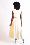 Vestido Dwz sem Manga Listrado com Faixa