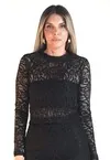 Blusa Dwz Renda Manga Longa