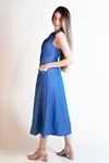 Vestido Dwz sem Manga Liso com Botoes
