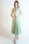 Vestido Dwz sem Manga Liso com Botoes