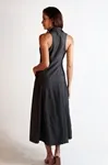 Vestido Dwz sem Manga Liso com Botoes