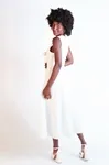 Vestido Dwz Linho sem Manga Liso