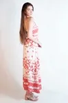 Vestido Dwz de Linho Estampado com Amarracao nas Costas