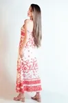 Vestido Dwz de Linho Estampado com Amarracao nas Costas