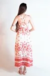 Vestido Dwz de Linho Estampado com Amarracao nas Costas