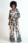 Cropped Dwz Lastex Na Cintura Decote V Estampada