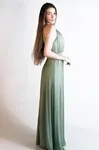 Vestido Dwz Liso Longo Gola Alta