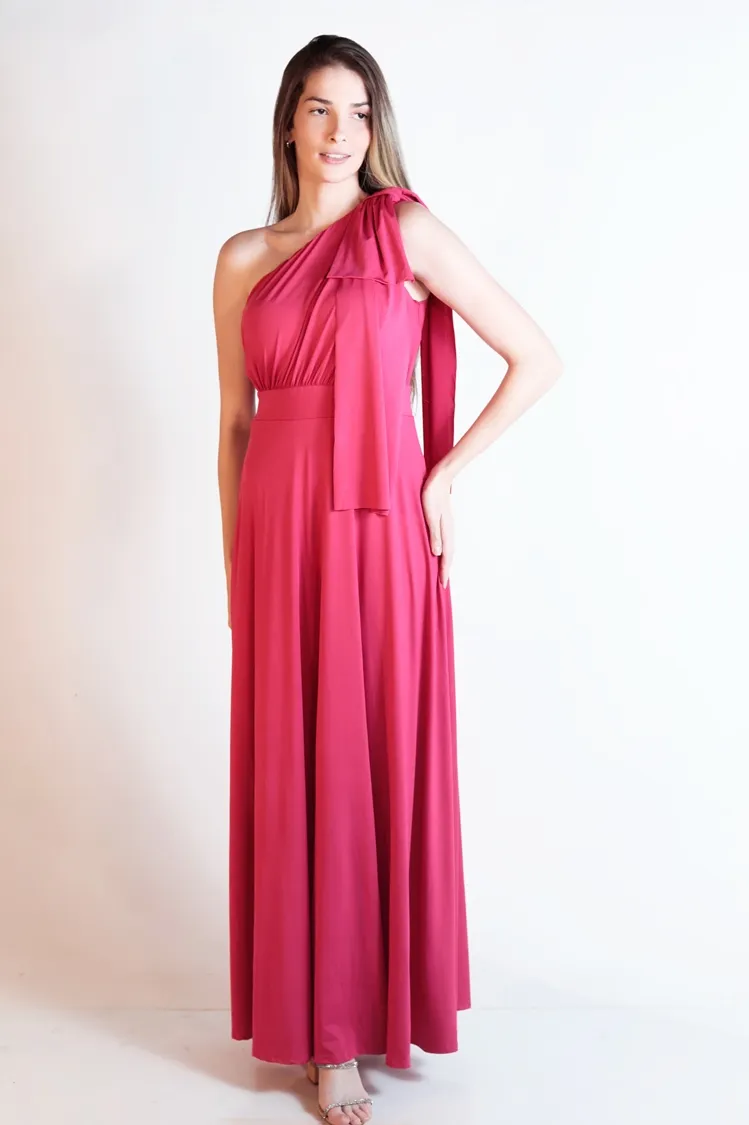 Vestido Dwz Um Ombro Com Laço