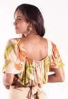 Cropped Dwz Tira Amarracao Estampado