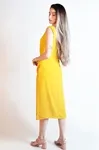 Vestido Dwz Liso Midi Drapeado Na Frente